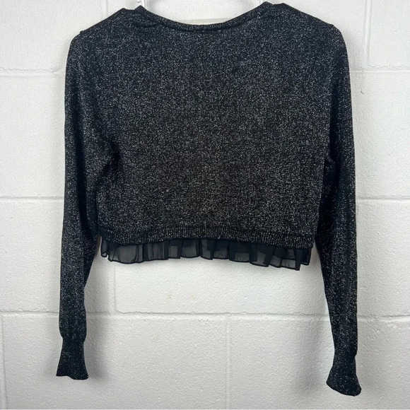 Black & Silver Sparkle Sweater Size Girls L (10/12) - Picture 6 of 7